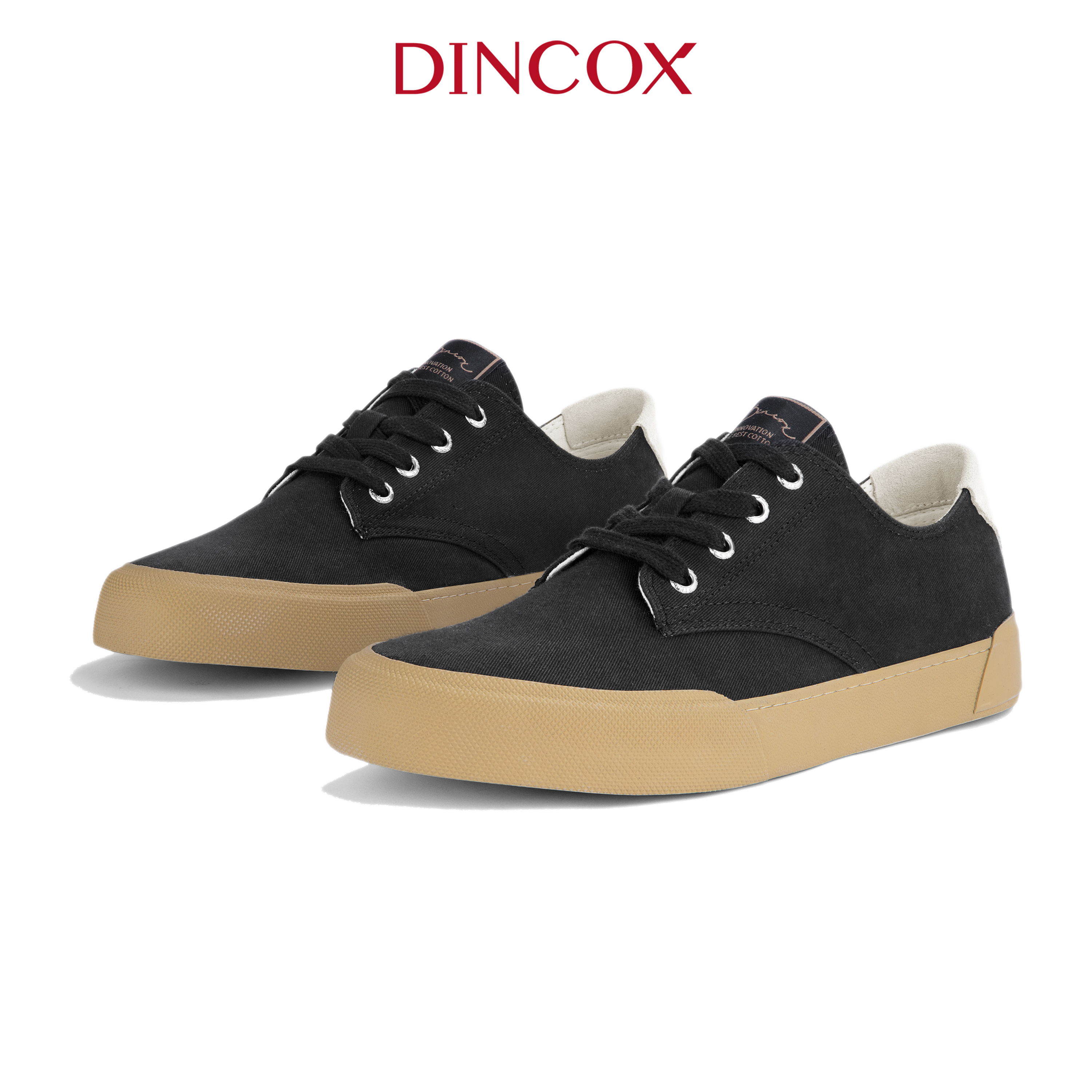 Giày Sneaker Vải Canvas Nam E22 Black Thanh Lịch Dincox