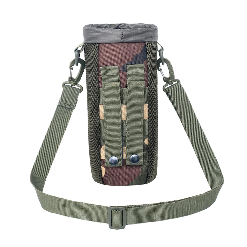 Outdoor Water Bottle Carrier with Shoulder Strap Drinking Pouch Bag Holder Woodland Camo/ ACU/CP/Digital Woodland