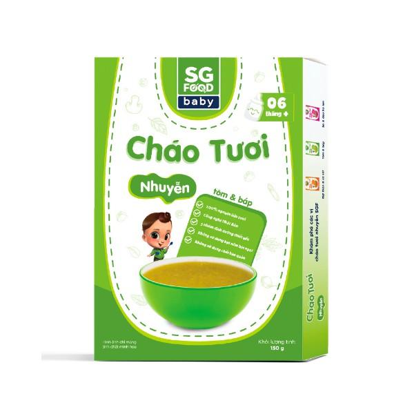 Thùng 30 Hộp Cháo Tươi Nhuyễn Sài Gòn Food Tôm &amp; Bắp 150g