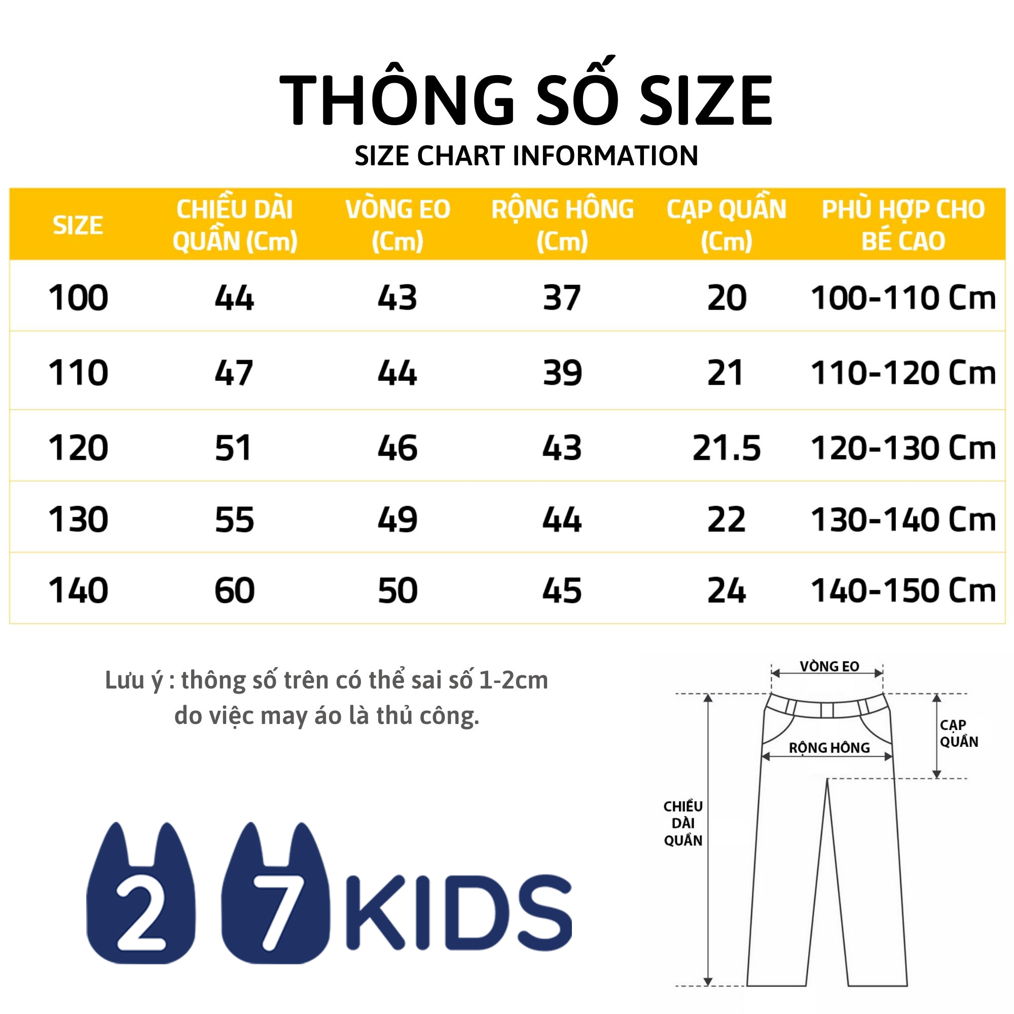 Quần lửng bò giấy Jean mềm 27KIDS cho bé gái họa tiết nơ hồng P302