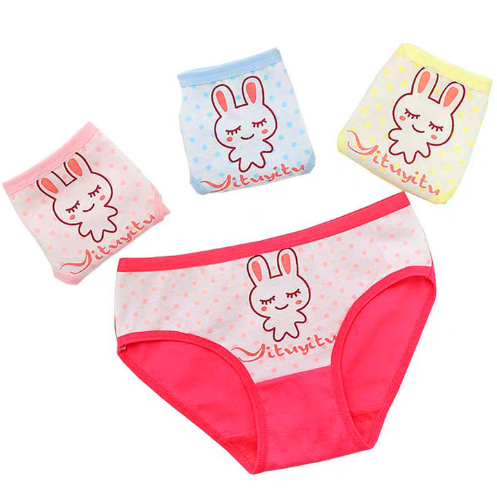 Quần lót cotton cho bé gái 1-11 tuổi hình thỏ nhiều màu sắc xinh xắn Baby-S – SC008