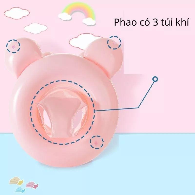 Phao bơi xỏ chân chống lật hình Micky màu hồng siêu xinh cho bé