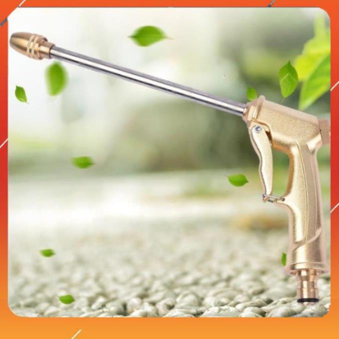 Bộ dây vòi xịt nước rửa xe, tưới cây , tăng áp 3 lần, loại 7m, 10m 206701-3 đầu đồng, cút,nối vàng+ mở chai