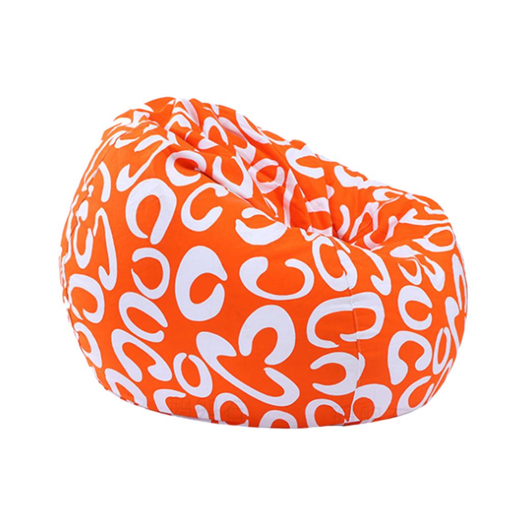 Modern Printed Linen Beanbag Cover Sofa Slipcover Toy Storage Case