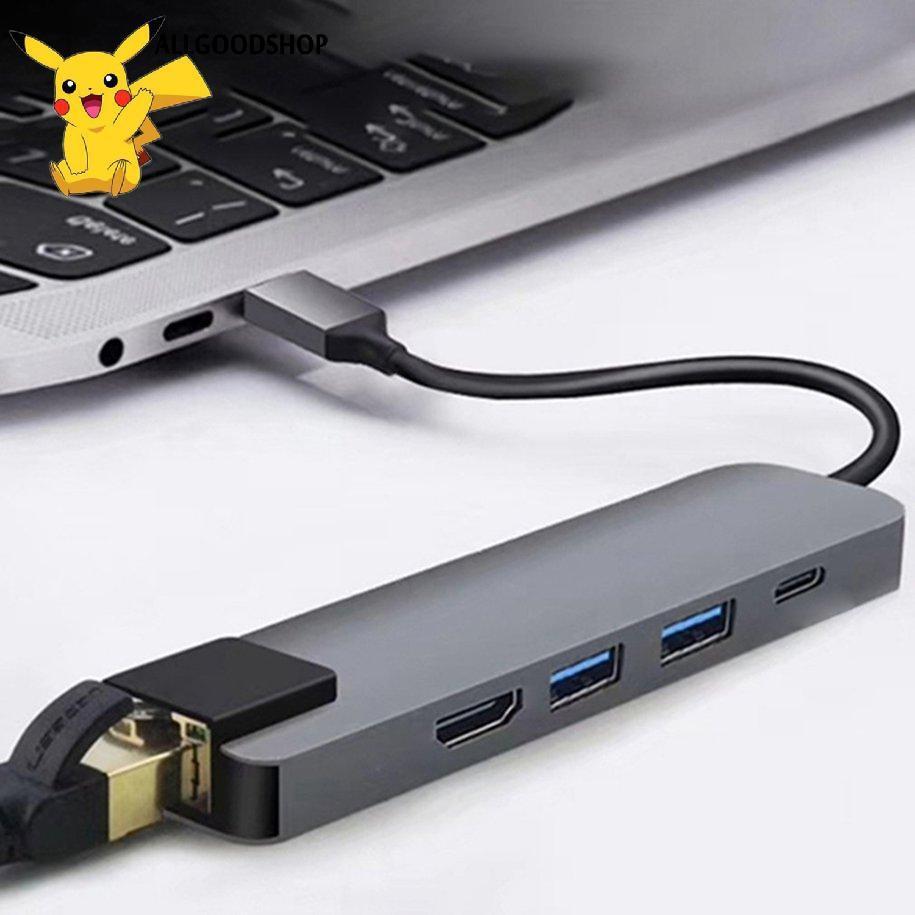 Bộ Chuyển Đổi Hub Usb Type C 5 Trong 1 Sang Hdmi / Rj45 / 2 X Usb 3.0