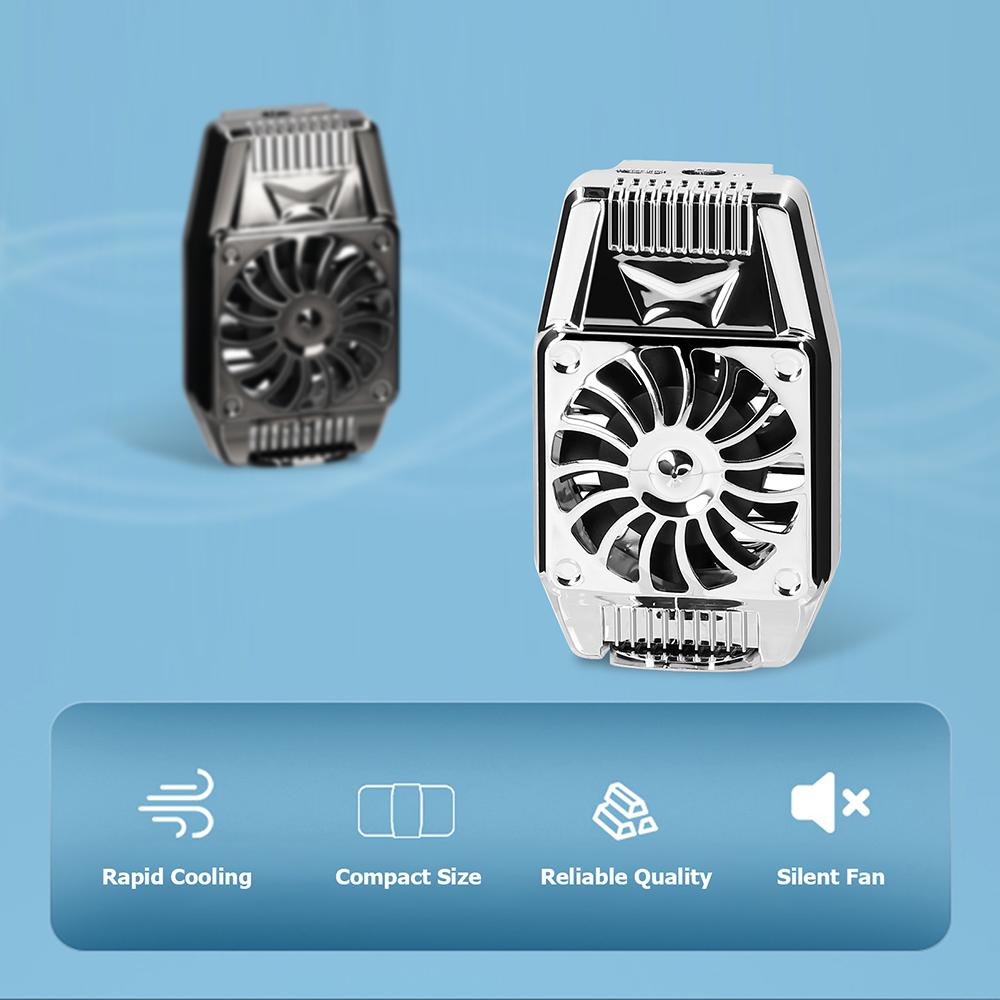 Mobile Phone Cooling Fan Rechargeable Cell Phone Cooler Stretchable Design for 4 to 6.7 Inches Phones Cellphone