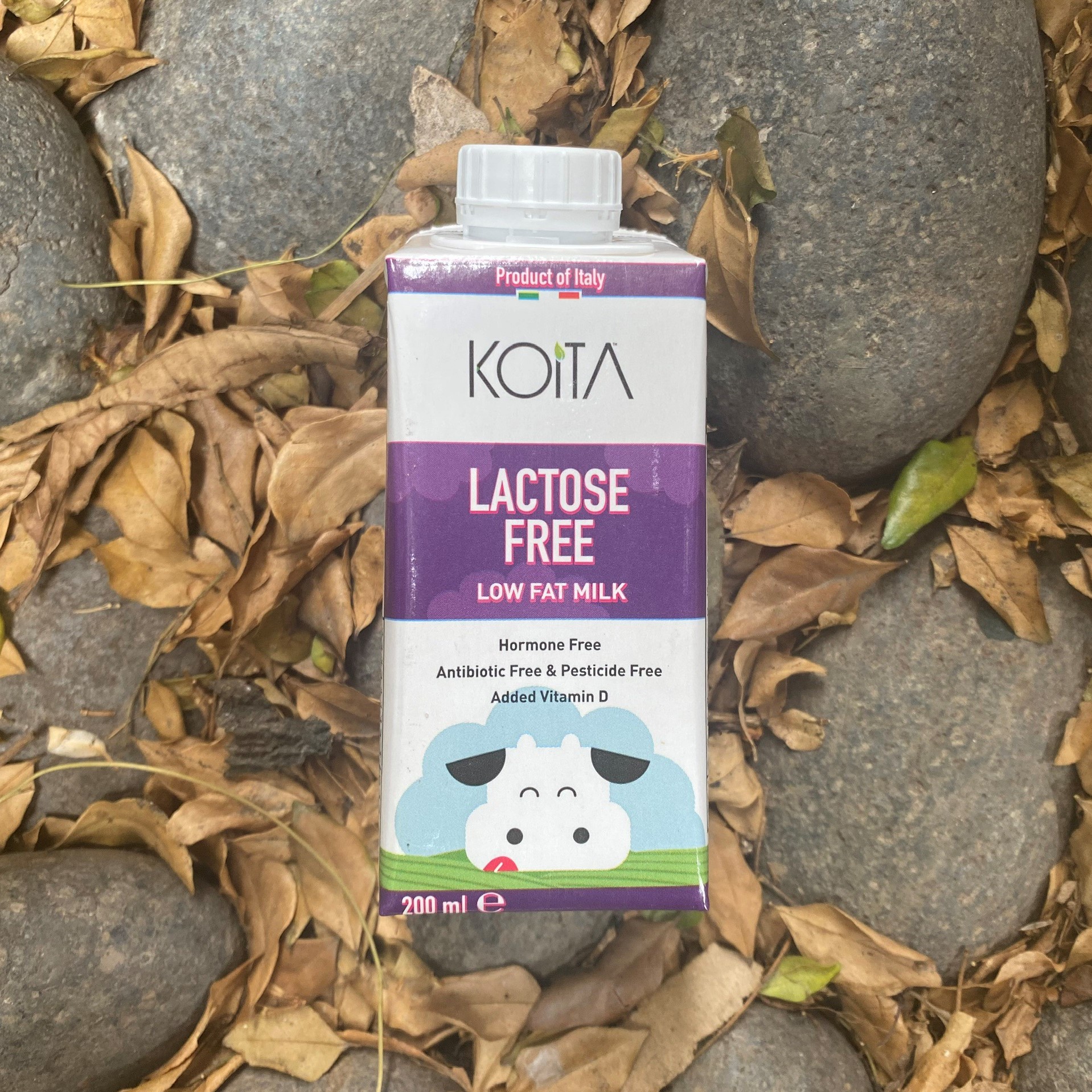 Sữa bò hữu cơ Lactose Free Koita (200ml) nguyên thùng 24 hộp