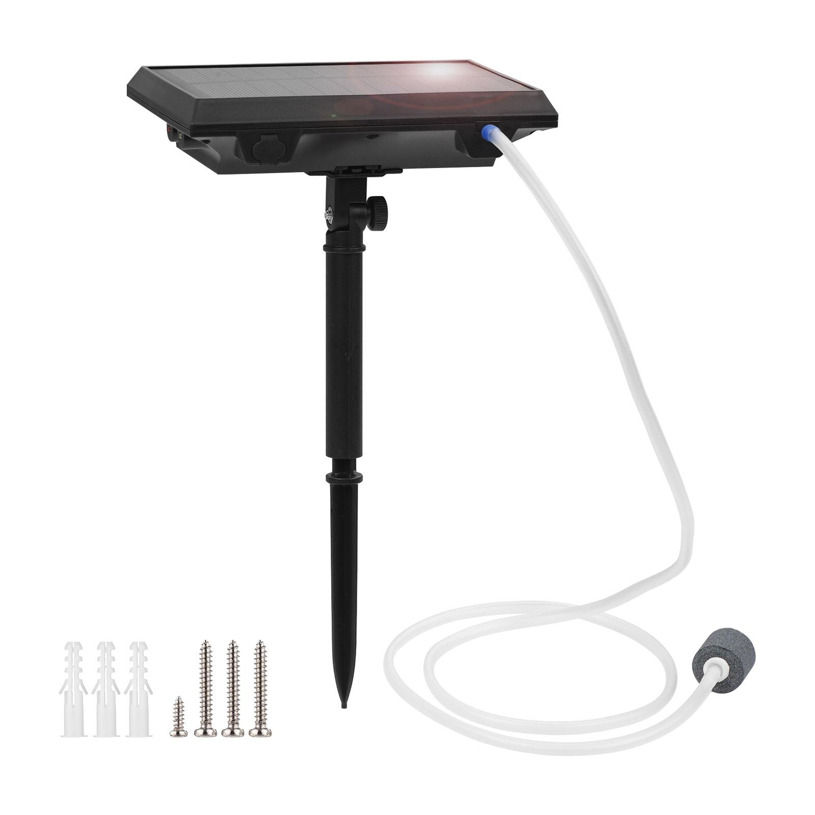 5.5V 1.5W Solar Air Pump Fish Tank Oxygenator with Aquarium Pipe & Air Bubble Stone Outdoor Pond Oxygen Pump Aerator