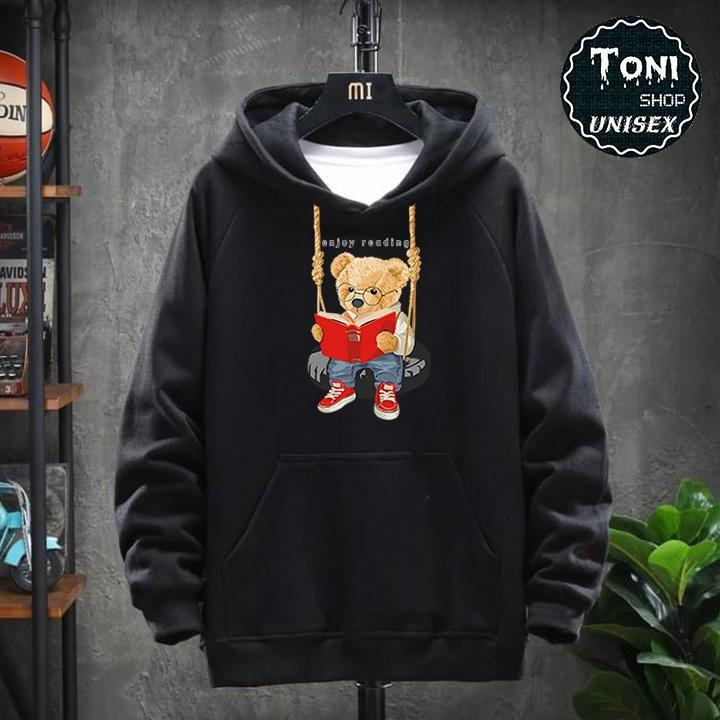 ÁO HOODIE NỈ BÔNG GẤU ĐU DÂY (HD4040 - Kèm Ảnh Thật)