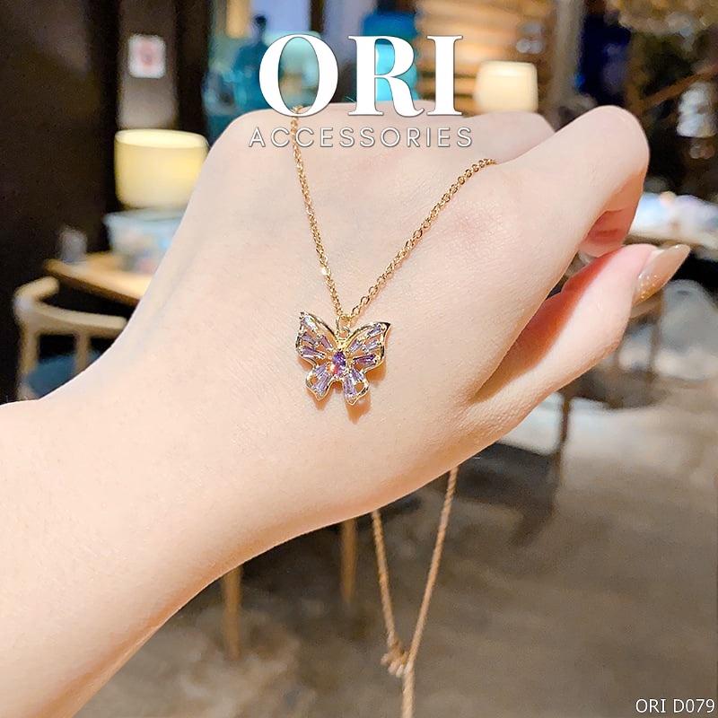 Dây chuyền nữ Cánh bướm thủy tinh Hilary xinh xắn thời trang ORI ACCESSORIES D079