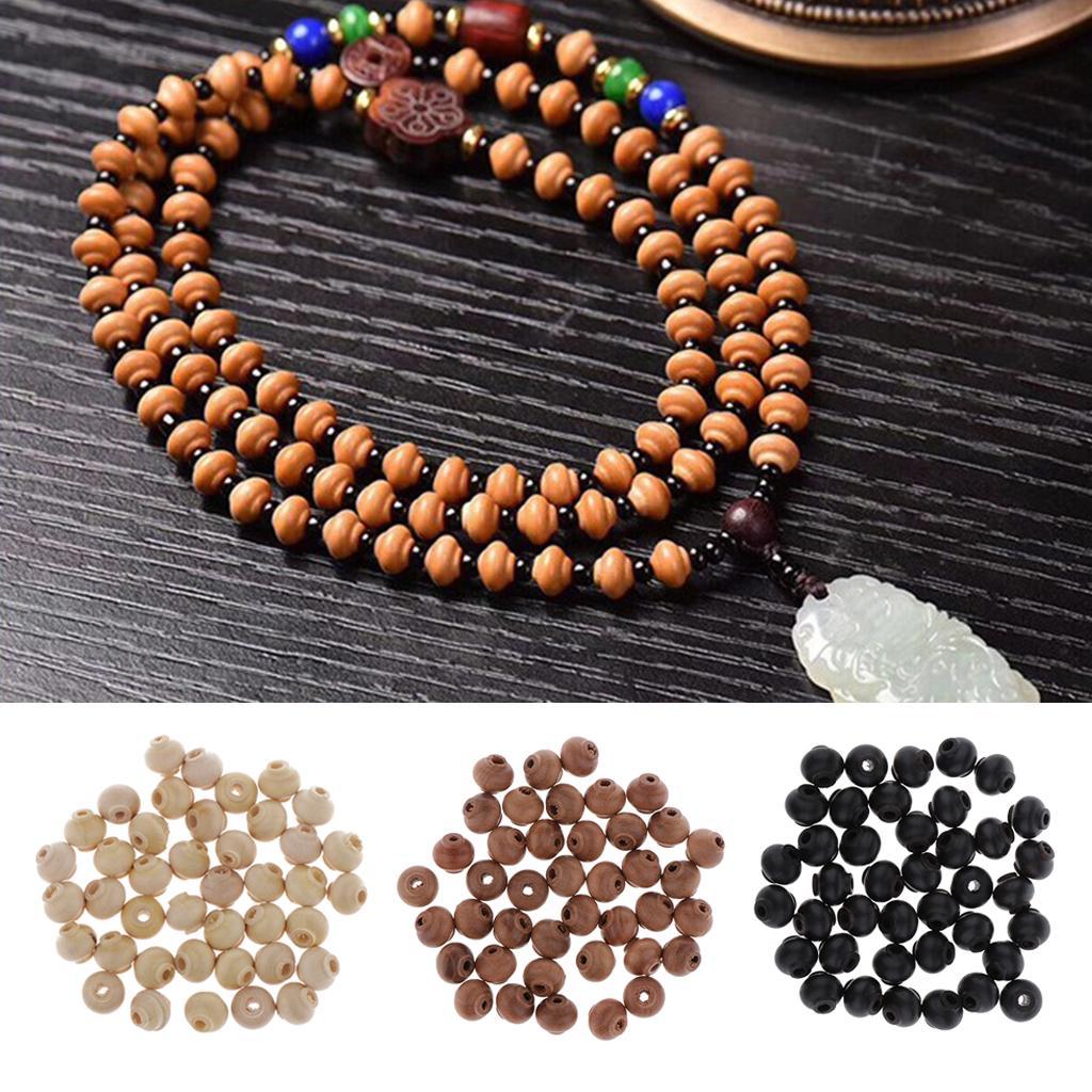 40Pcs Lantern Shape Wooden Beads for Jewelry Making, Macrame Supplies Beads, Wood Loose Beads for Bracelets & Necklace Projects