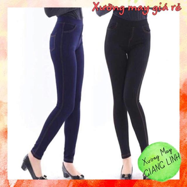 Quần Legging Giả Jean - Ảnh Thật
