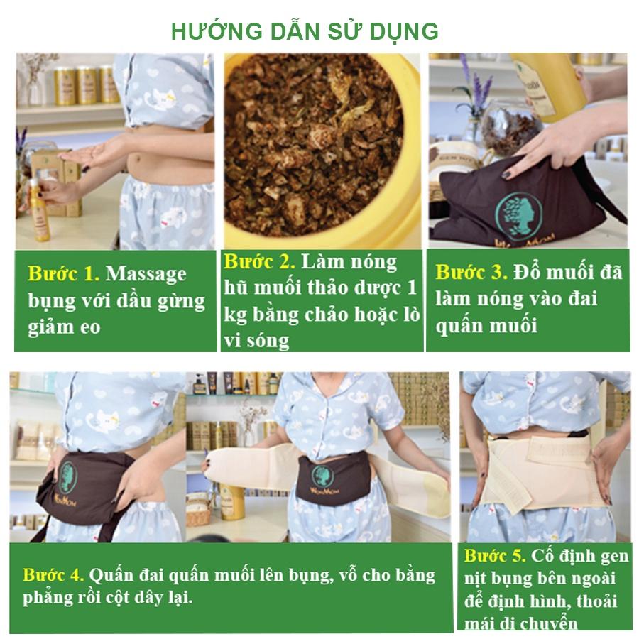 Bộ muối gừng giảm eo sau sinh dưới 3 tháng WonMom
