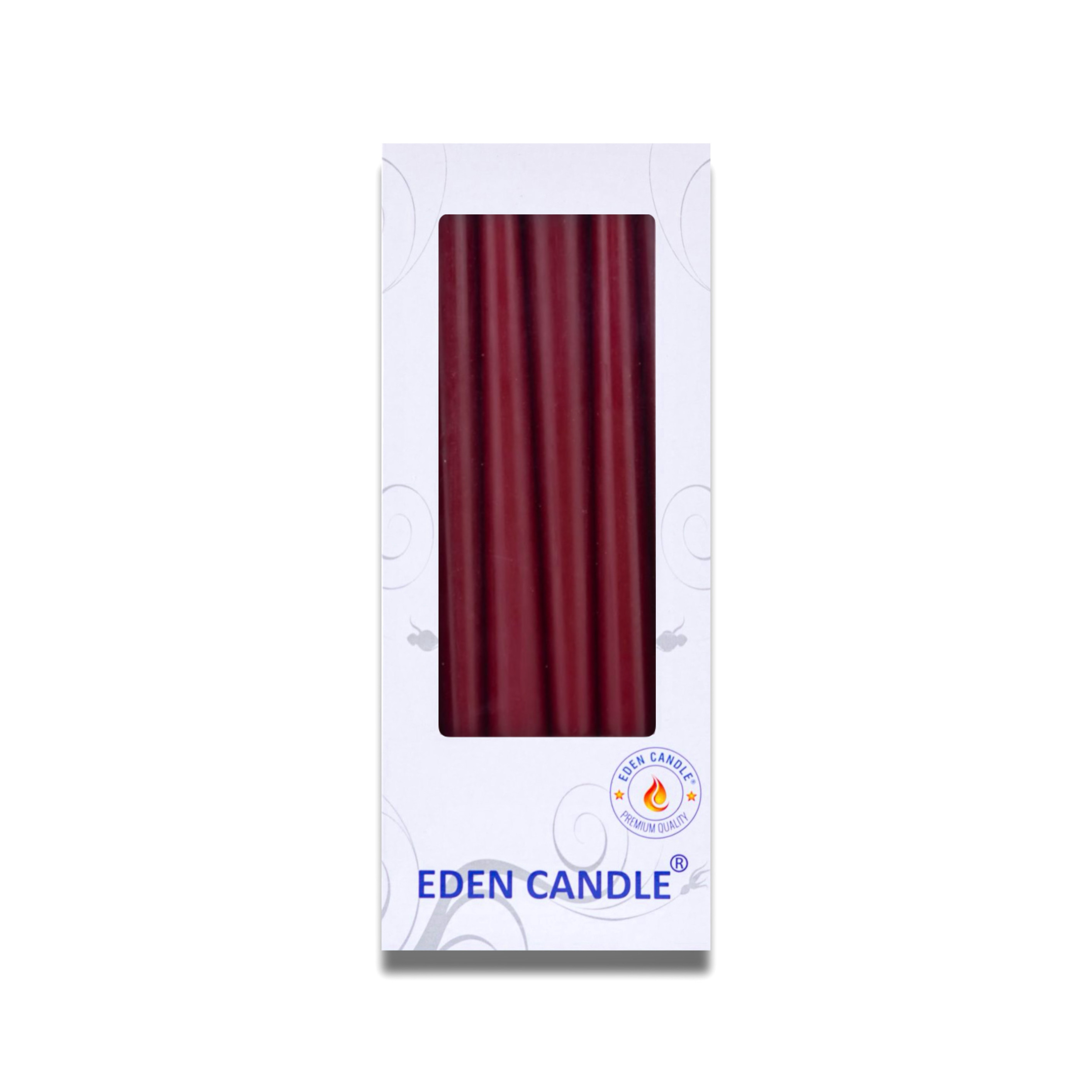 [Hộp 6 nến] Nến thơm taper Eden Candle FTRAMART EDC2331 (Đỏ bọc đô), cao 25 cm, phù hợp tất cả các chân nến theo tiêu chuẩn nến taper