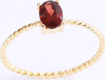 Nhẫn bạc cho nữ đai xoắn đá đỏ đẹp Gix Jewel N15