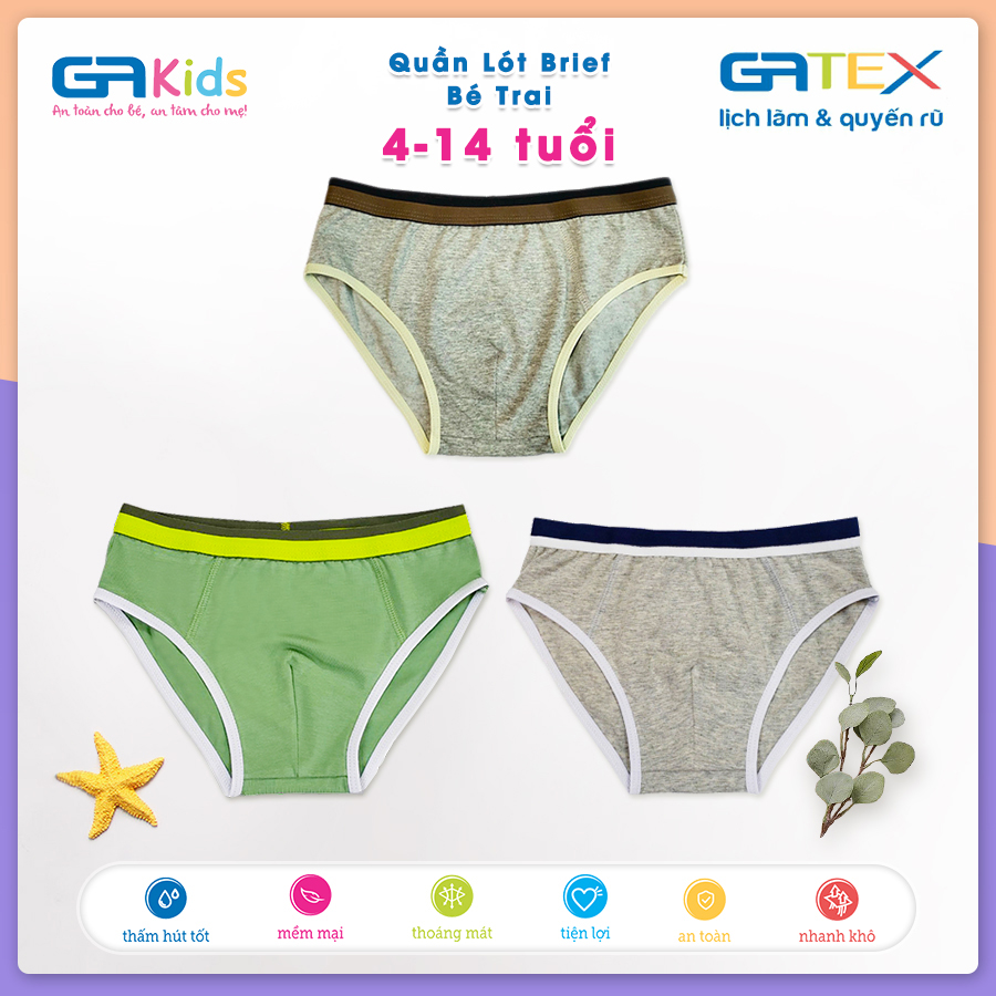 Set 3 Quần Lót Brief Bé Trai GAKIDS - Cotton Cao Cấp