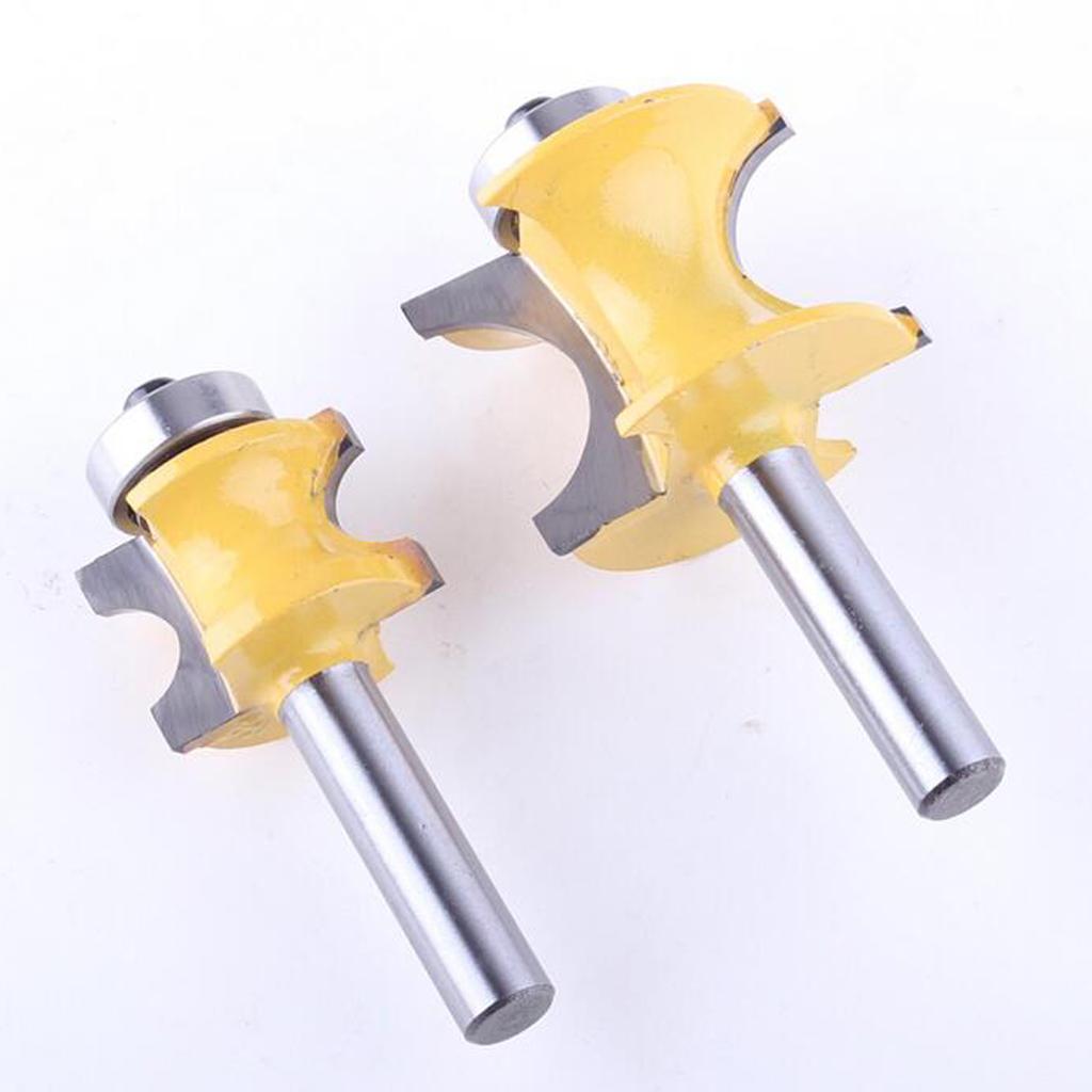 2x Half Round Bullnose Router Bit 5/8 1/2-inch Milling Cutter Tool,8mm Shank