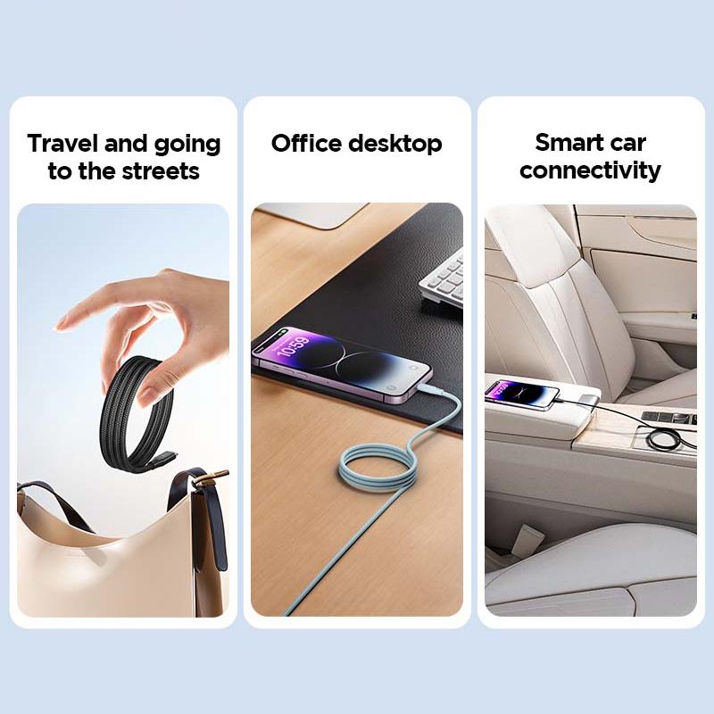 Cáp Sạc Nhanh Pisen Quick Magipi Magloop Lightning USB-C 27W 1m - Màu Hồng