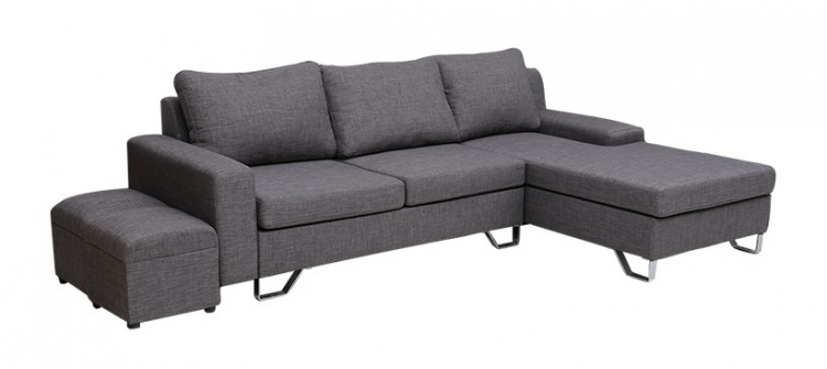 Sofa nỉ và 2 đôn V9.SF.04 240 x 160 x 80 cm (Ghi xám)