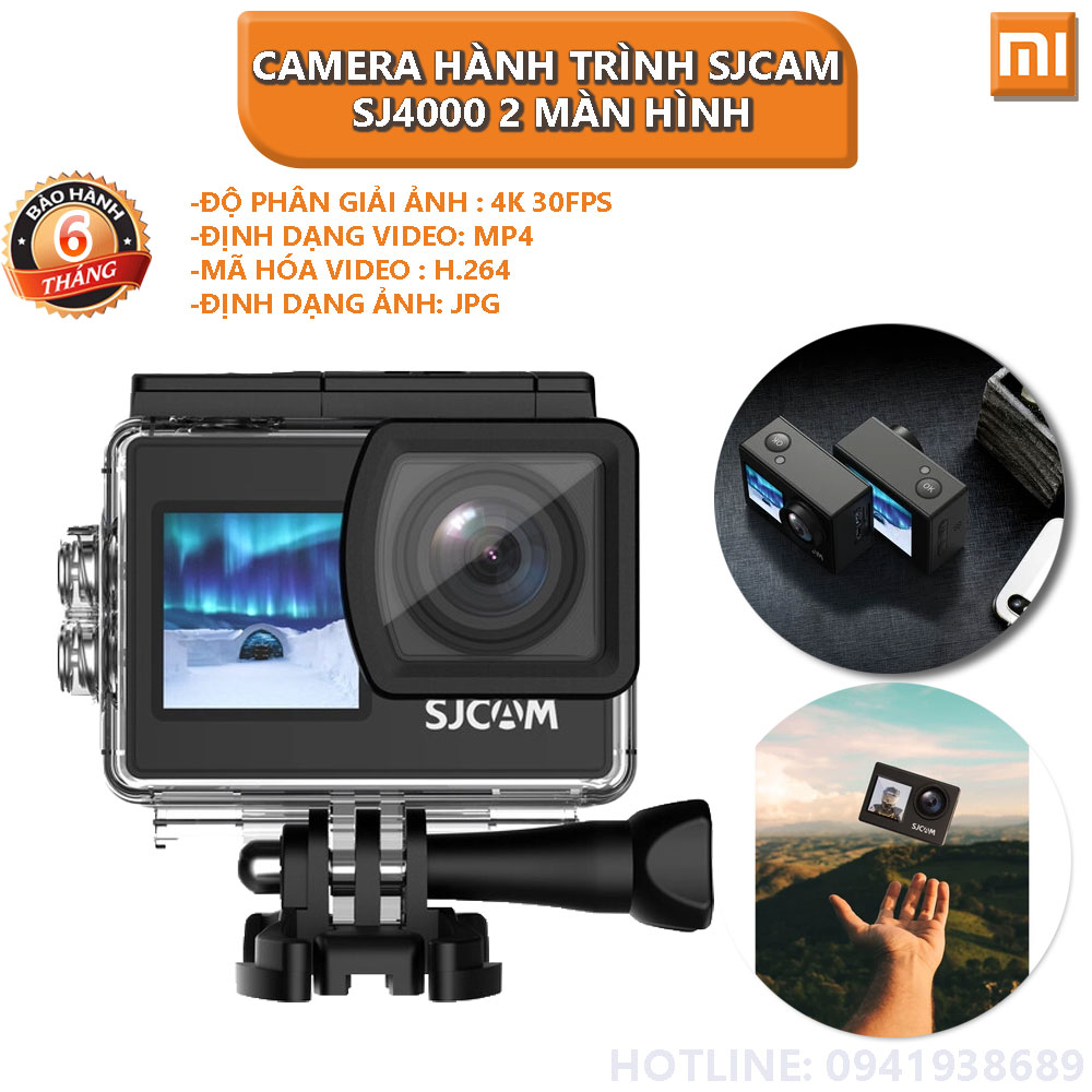 Camera hành trình Sjcam SJ4000 2 màn hình trước sau - Hàng nhập khẩu