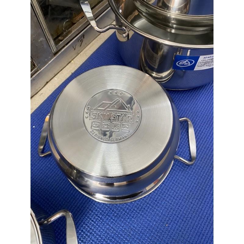 Bộ nồi inox 4 cái nắp kính