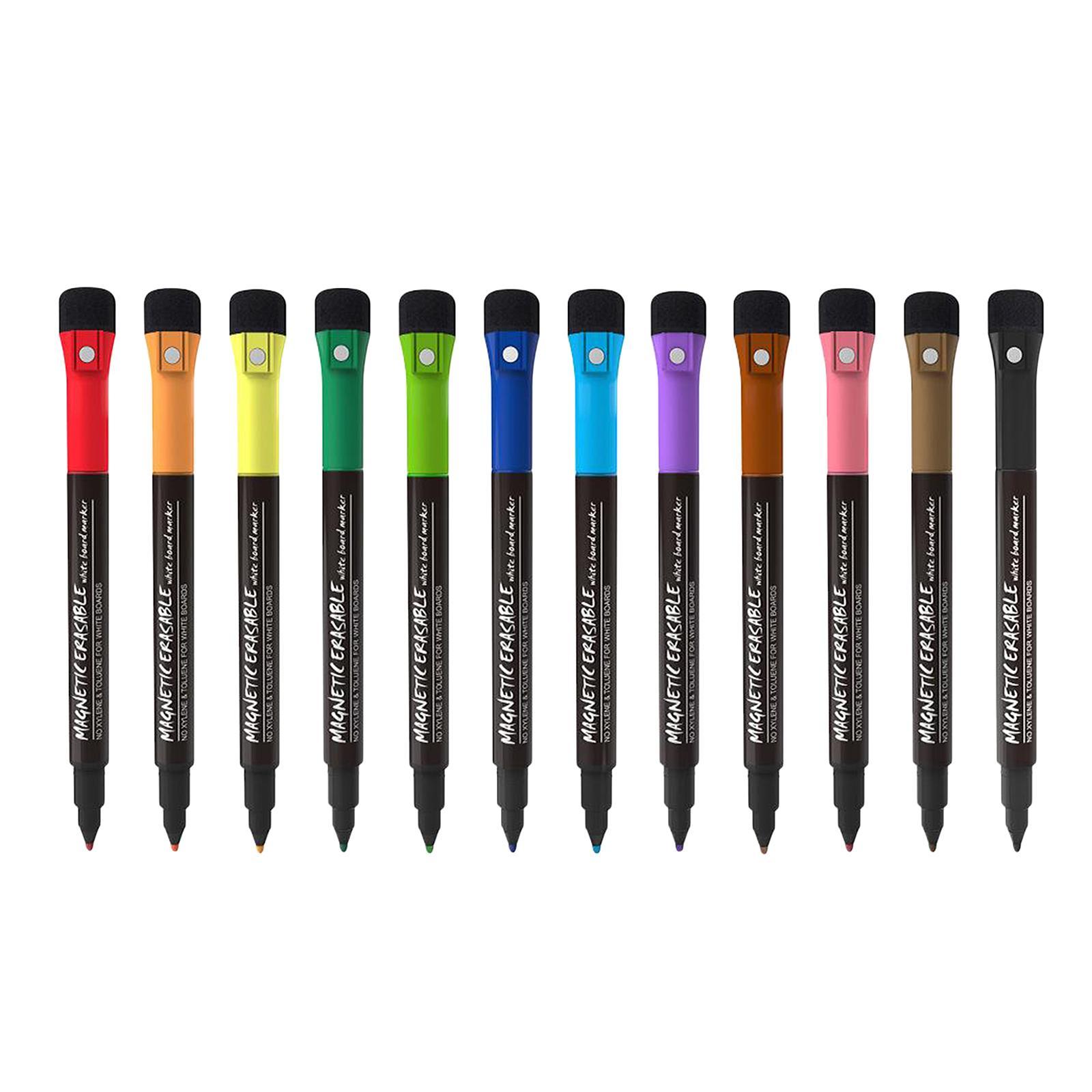 12x Erase Whiteboard Mirror Glass Markers Pen Fine Tip Long Lasting