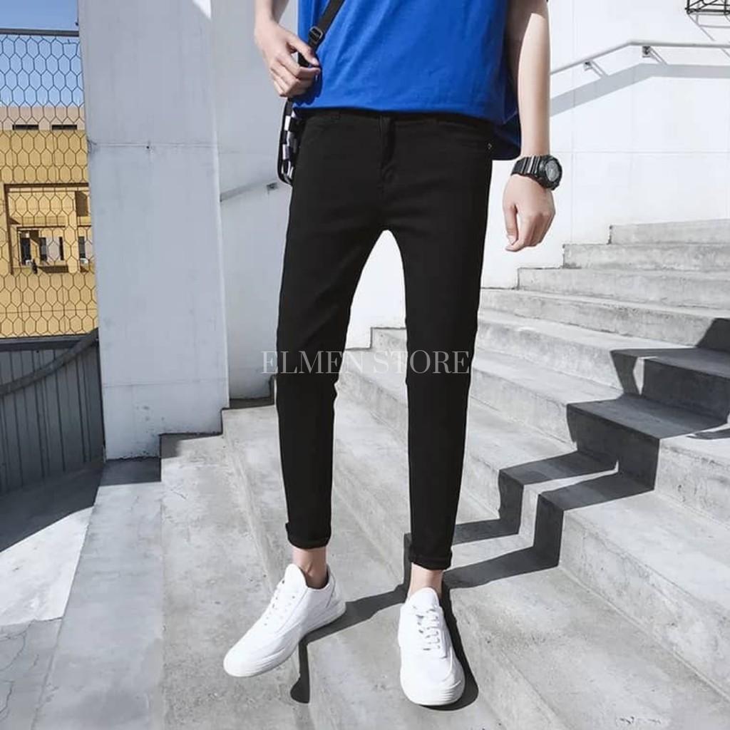 Quần Jeans nam đen trơn