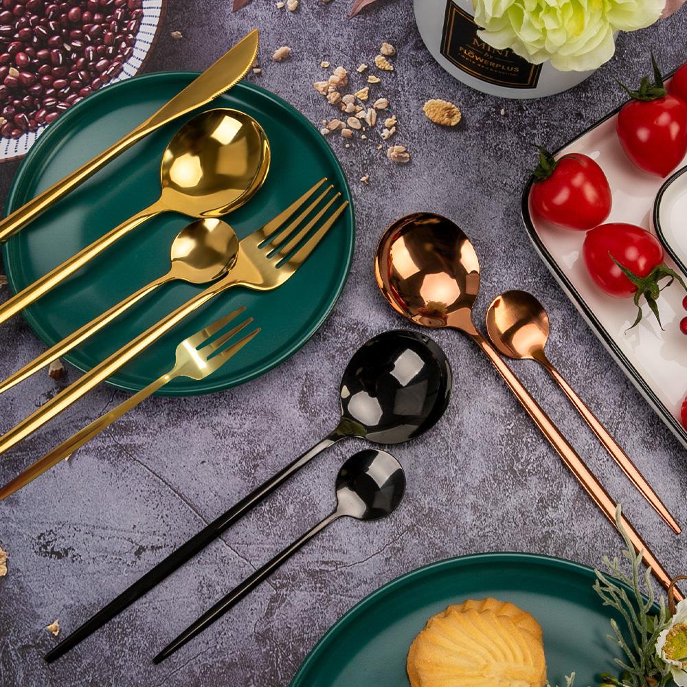 30Pcs/6Set Bộ Dao Kéo Hợp Kim Inox Cho Bếp Đồ Ăn Bộ Bộ Dao Muỗng Nĩa Thìa Du Lịch Bộ Dao Kéo Bộ Đồ Ăn Bộ món Ăn