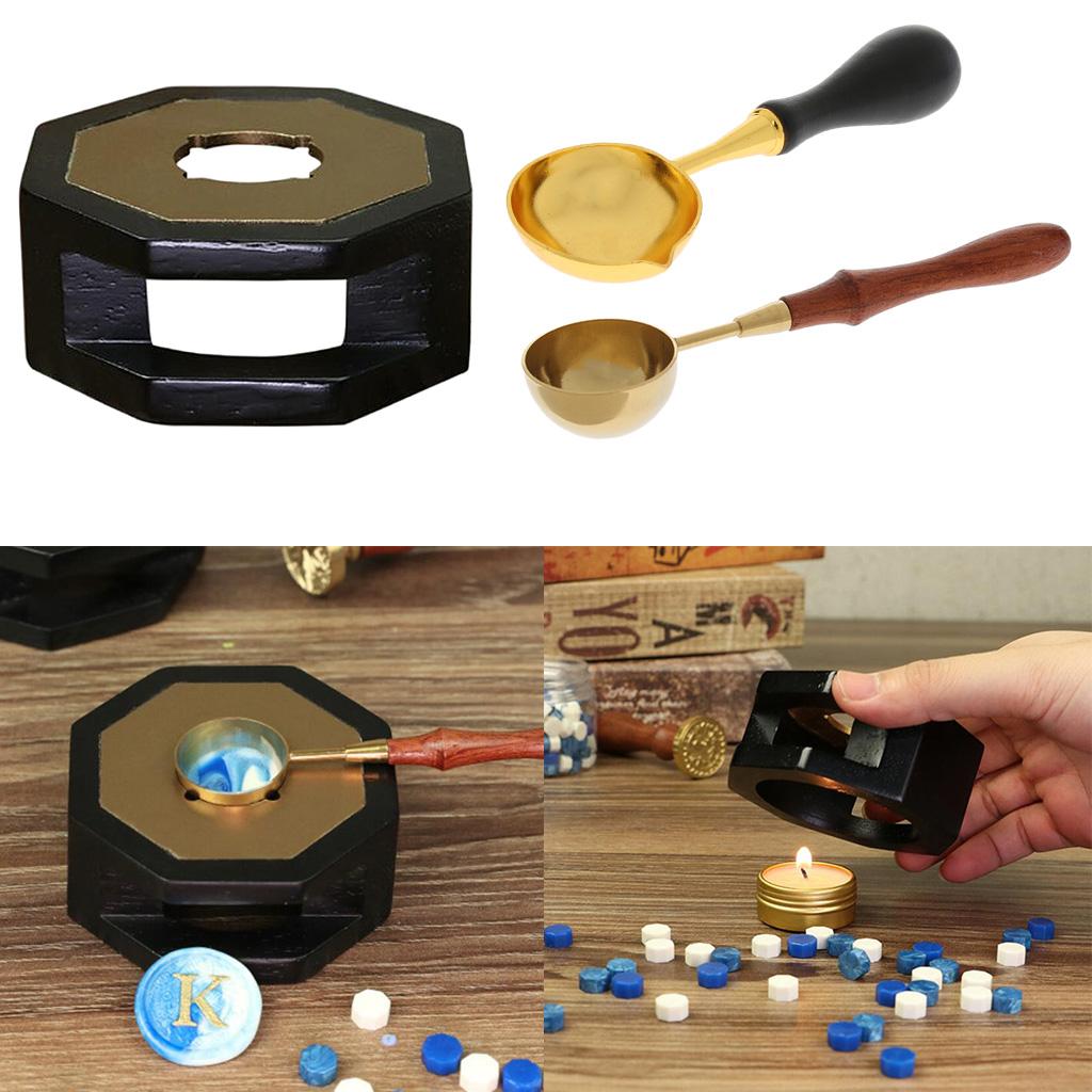 3pcs Wax Sticks Seal Melting Spoon Furnace Tool Sealing Stamp Kit
