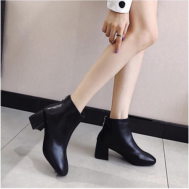 Bốt gót 6cm có khóa hàng QC (Mã A11-2