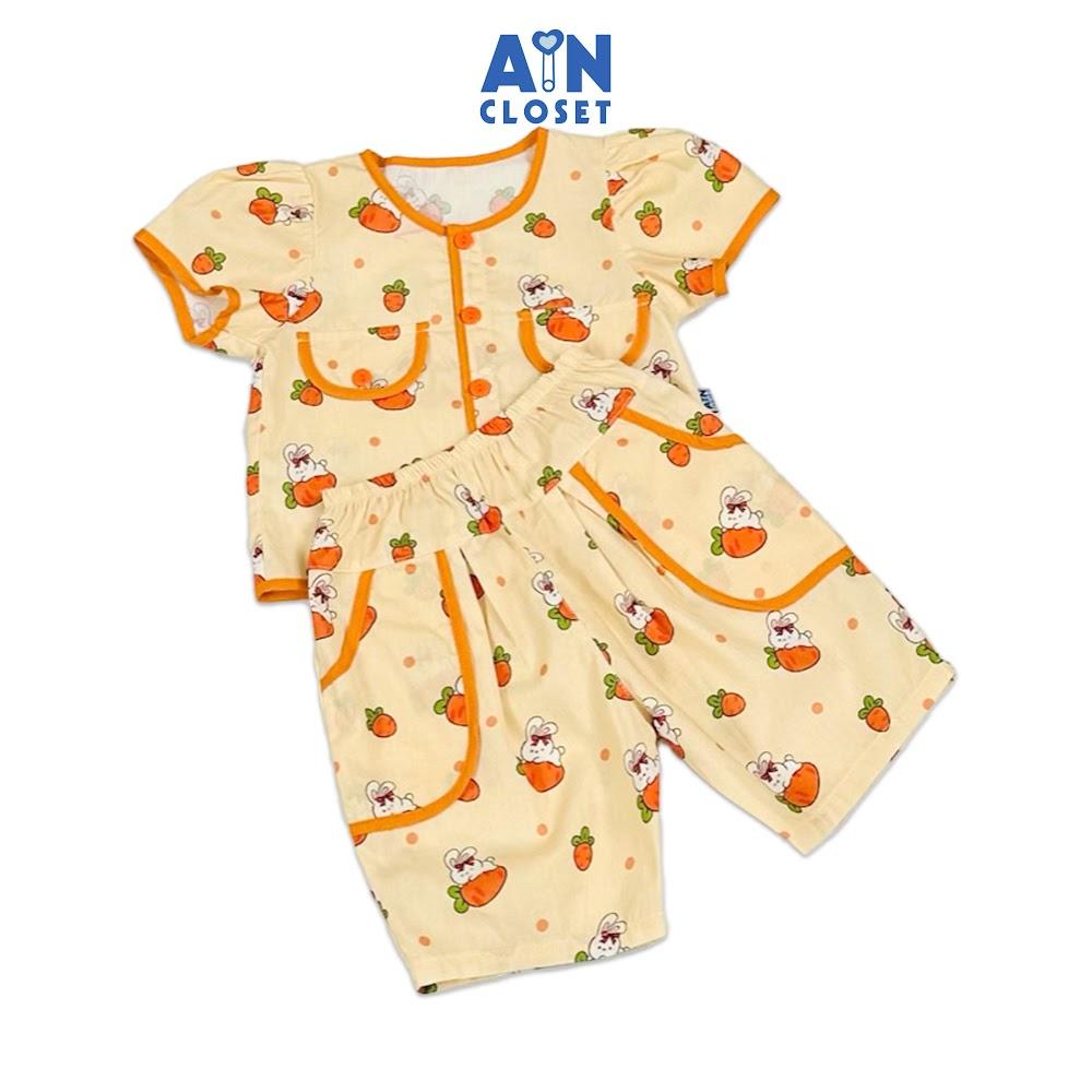 Bộ quần áo Lửng bé gái họa tiết Carrot Cam Cotton - AICDBGIINDFT - AIN Closet