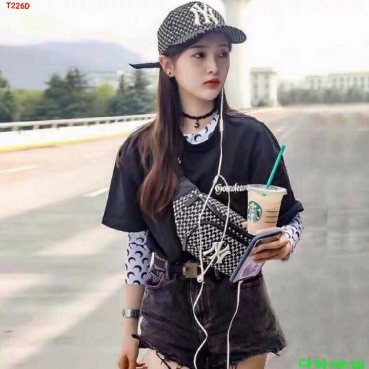 Bộ NÓN + TÚI N.Y Đeo Chéo Nam nữ phong cách Hàn Quốc TX361