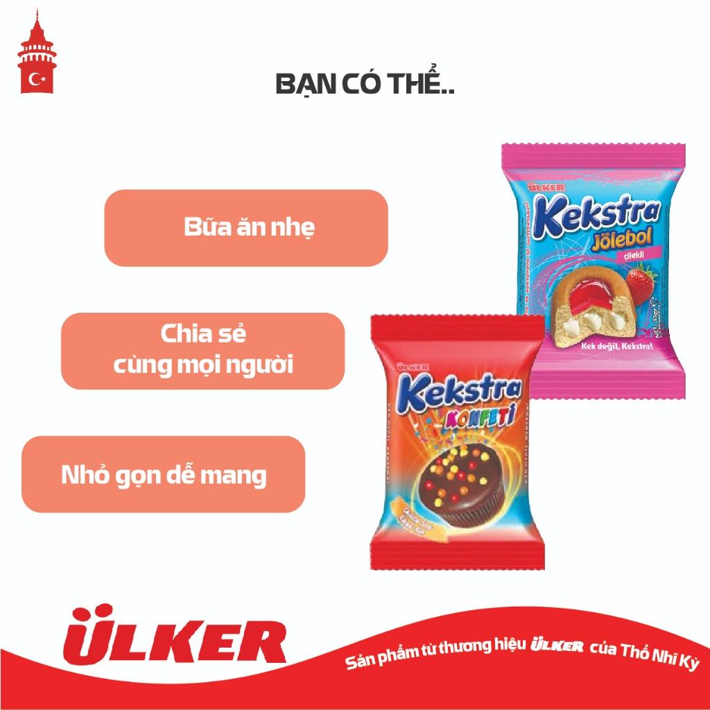 Bánh bông lan ULKER KEKSTRA vị Dâu kem vani 40g/ Sô cô la cốm màu 38g