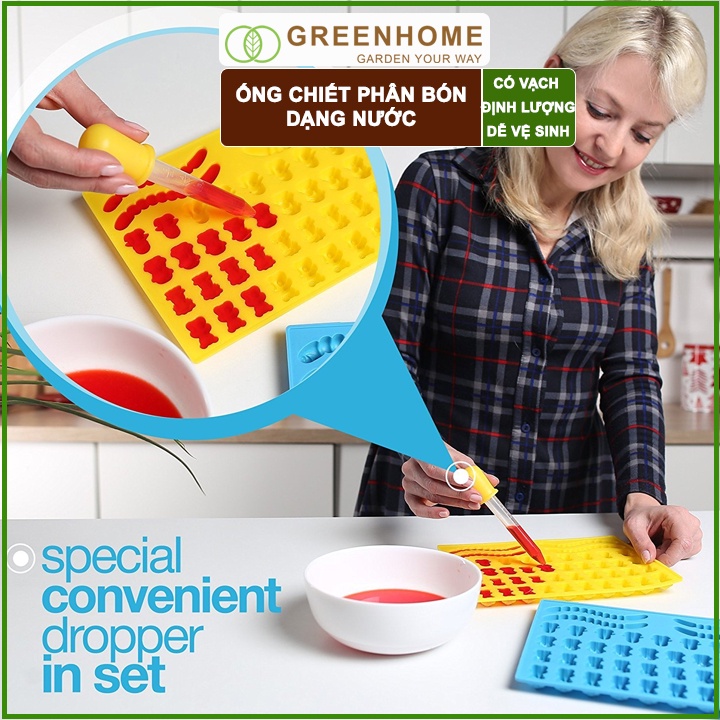 Ống Pipet GreenHome, 5ml, D15cm, Chiết Phân Bón Dạng Nước, Có Vạch Định Lượng, Đa Năng, Tiện Dụng