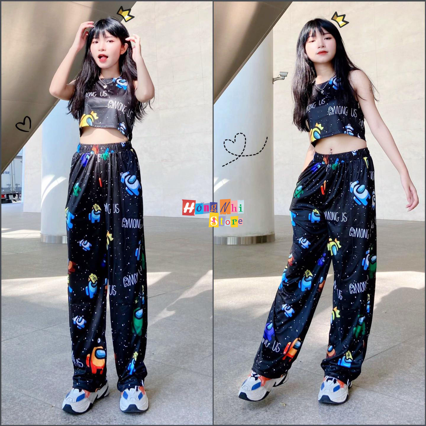 Quần Hoạt Hình Dài Ống Rộng Vũ Trụ AMONG US Cartoon Pant V2 Oversize Ulzzang Unisex - MM