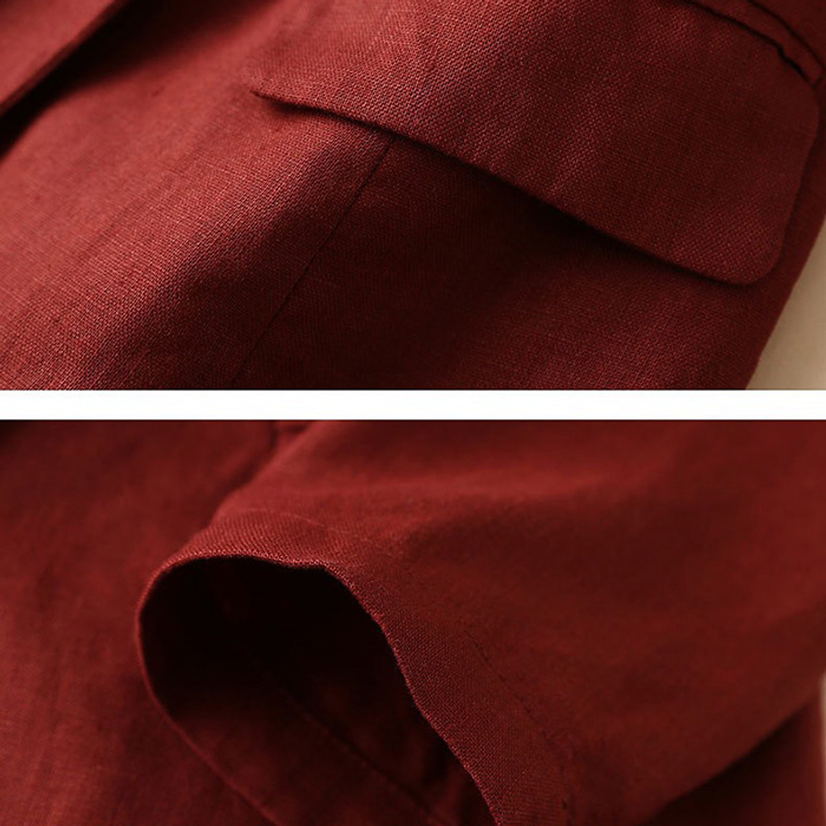Áo vest nữ Linen Premium ve vuông túi bổ trẻ trung