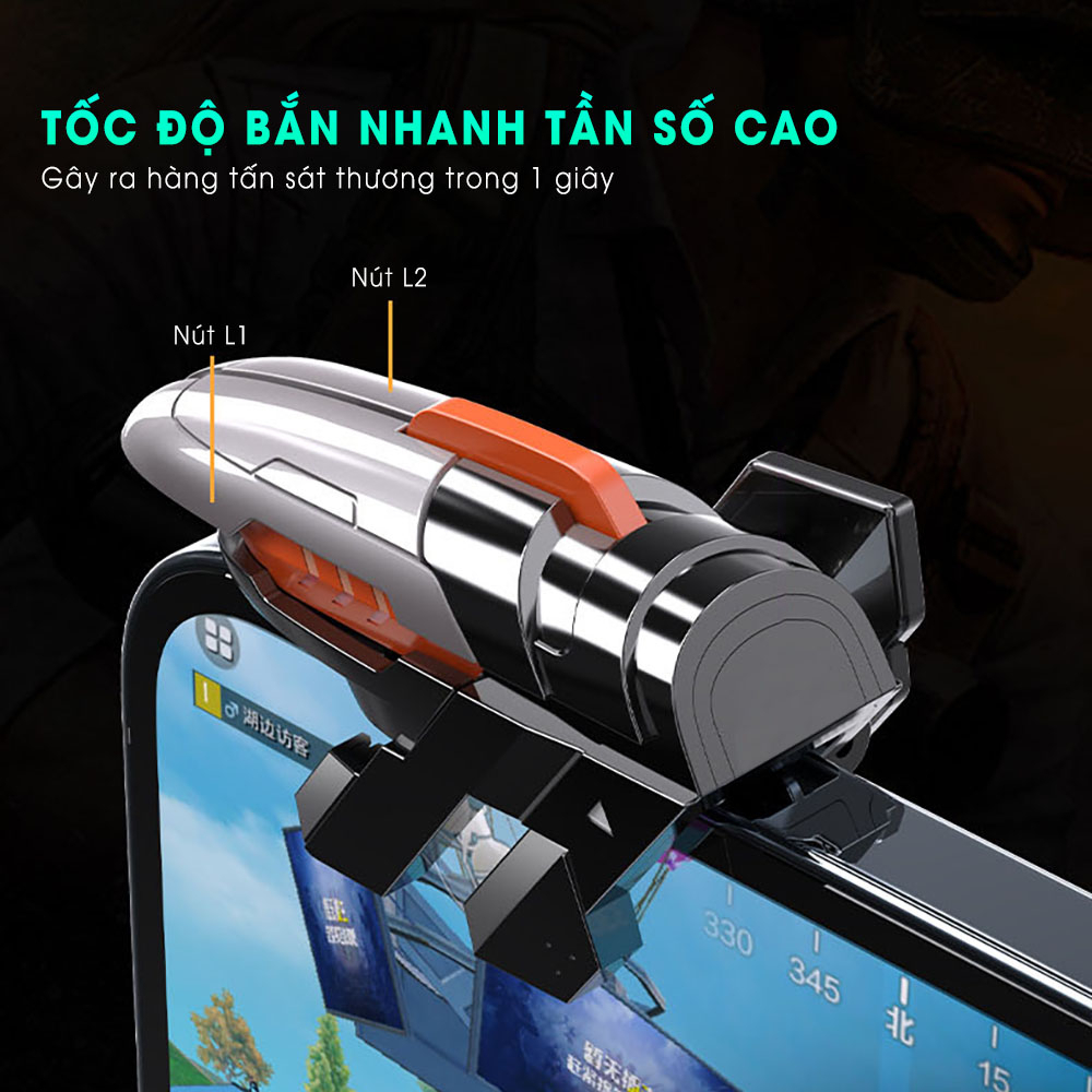 Tay cầm chơi game điện thoại MEMO AK06 - Nút bắn gaming hỗ trợ chơi game thao tác 6 ngón ghìm tâm dễ dàng - Hàng nhập khẩu