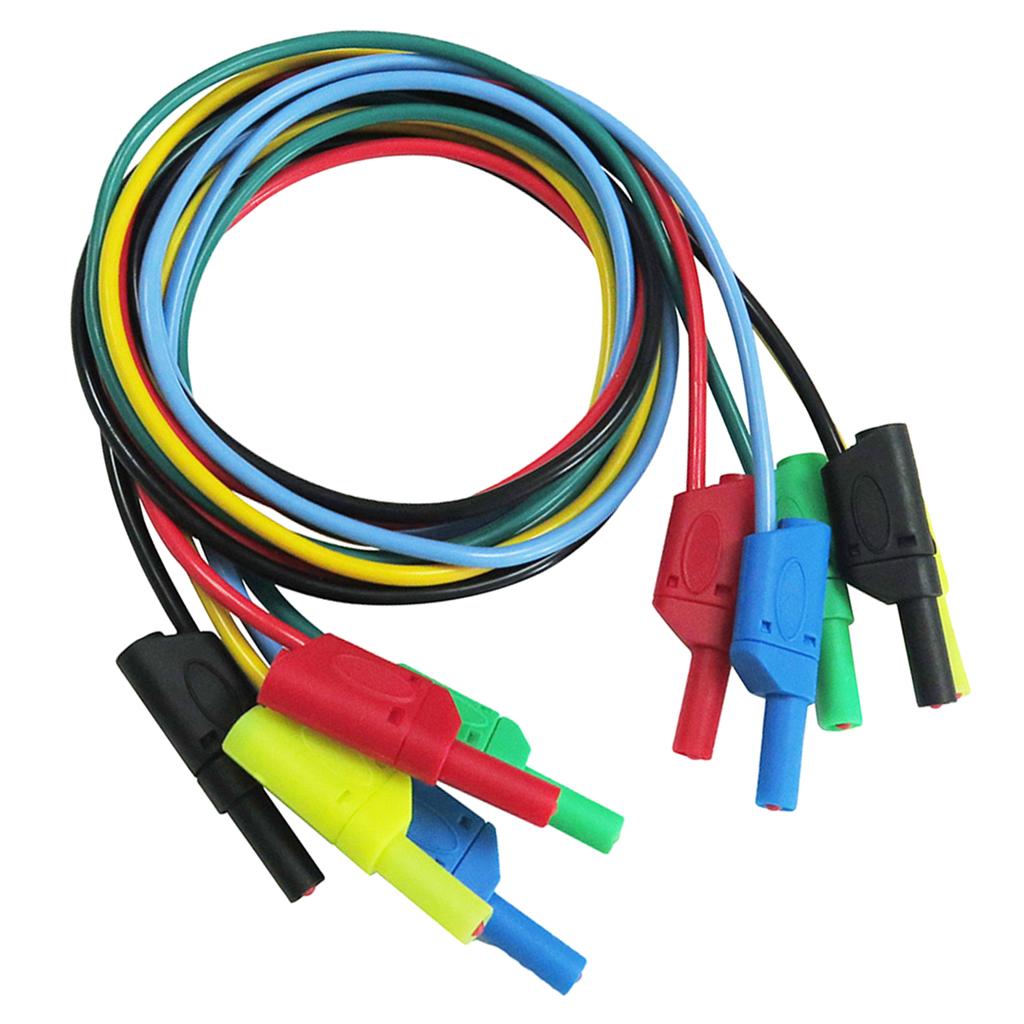 5pcs 4mm Banana to Banana Plug Silicone 1M Test Cable for Multimeter