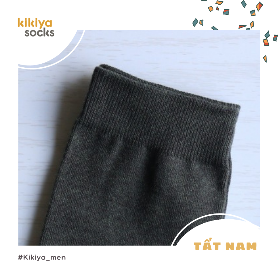 Tất vớ nam cotton cổ cao Kikiya cao cấp Hàn Quốc M-C-029