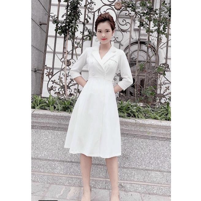 ĐẦM XÒE TRẮNG VINTAGE THỜI TRANG DỰ TIỆC SANG CHẢNH - SÀNH ĐIỆU CHO CÁC NÀNG
