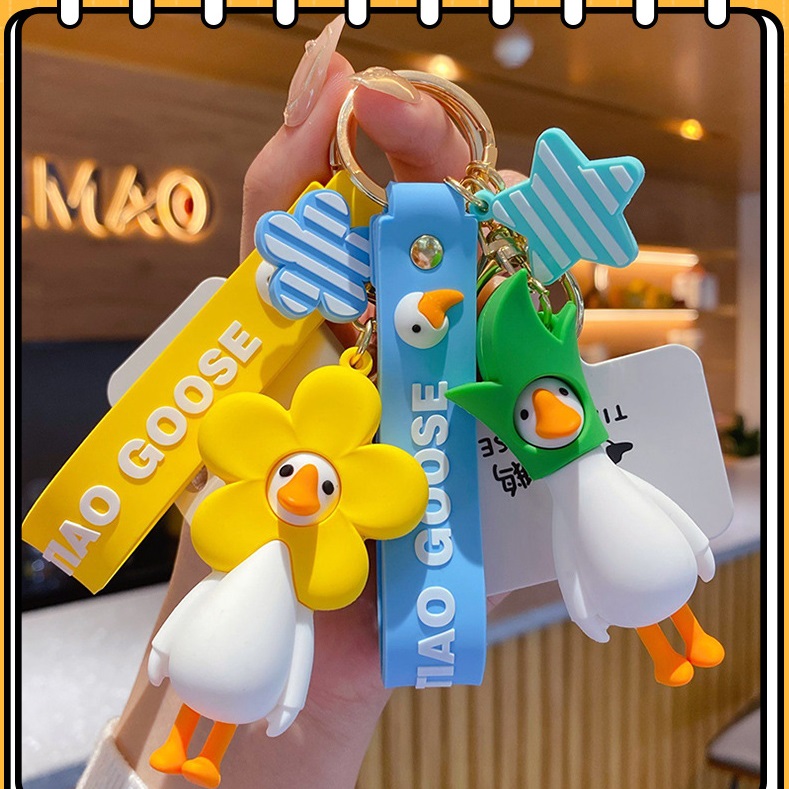 Móc khóa Vịt Hoa lá siêu xinh
