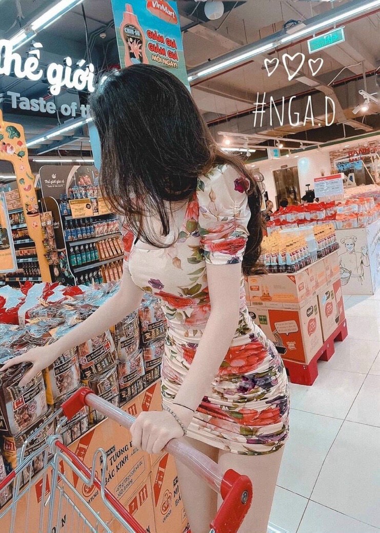 Đầm Body Nhún In Hoa 3D - Hậu Nguyễn Store