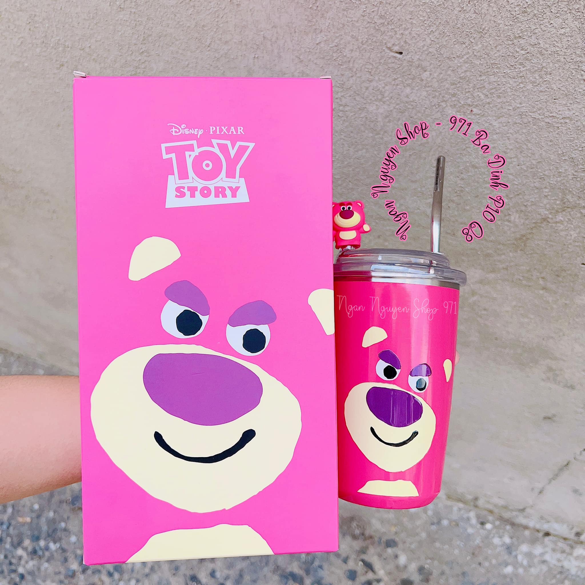 LY GIỮ NHIỆT GẤU DÂU LOTSO SIÊU CƯNG 450ml