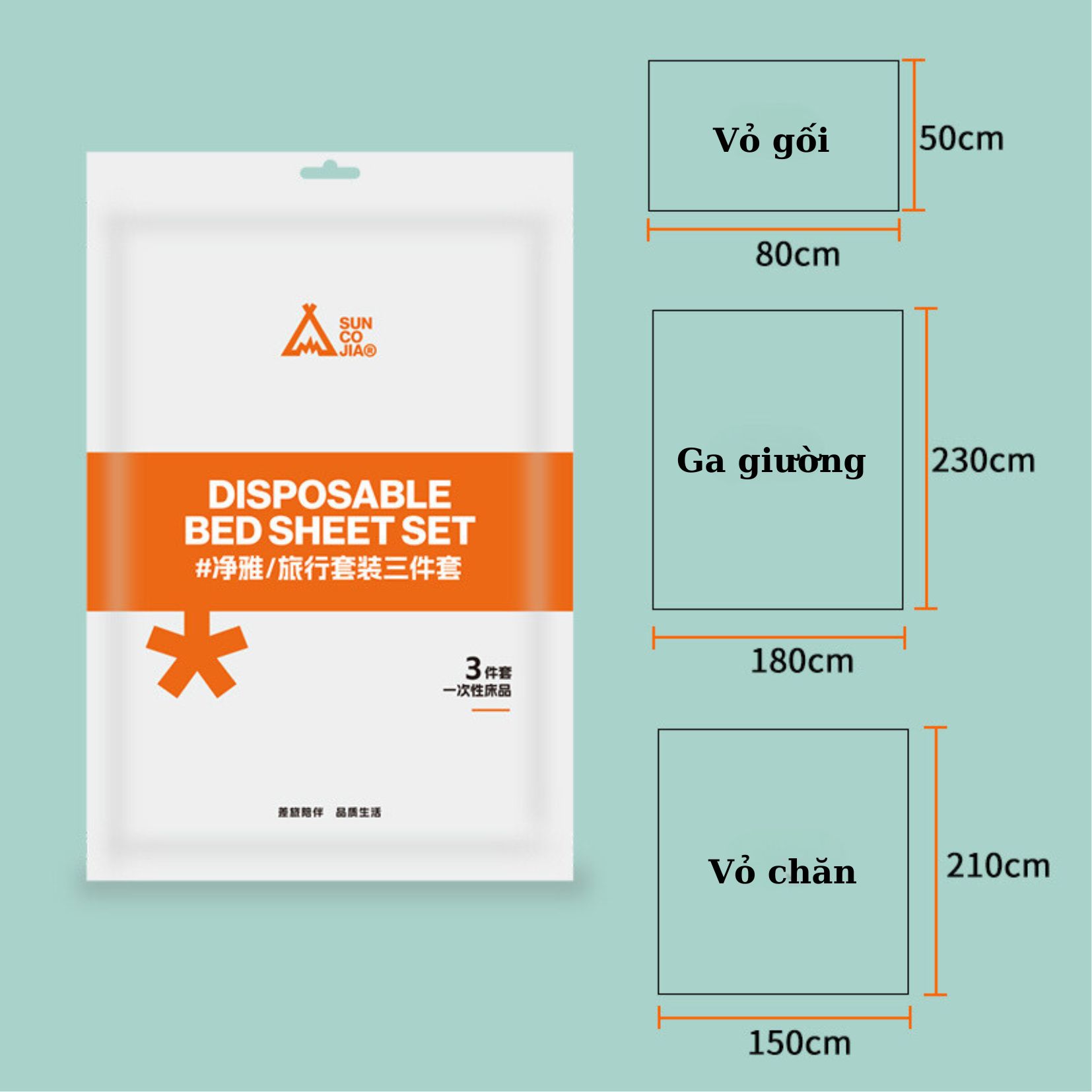Combo ga, chăn,vỏ gối dùng 1 lần phù hợp cho chuyến công tác, du lịch, khách sạn, vệ sinh, tiện lợi