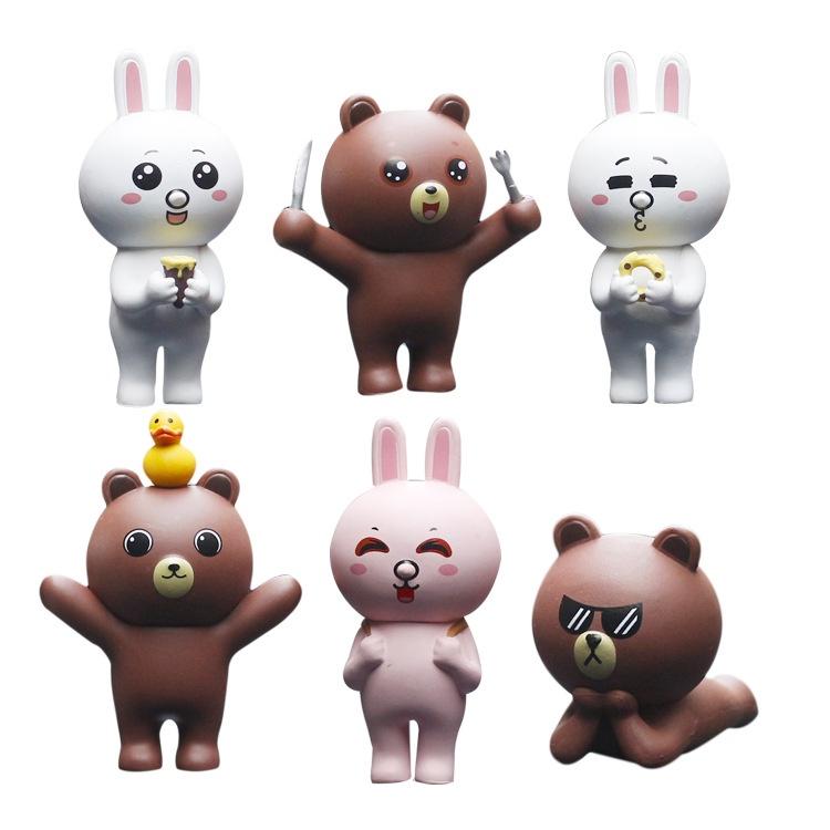 Korean Bear Rabbit Emoji Doll Car Decoration Cartoon Car Accessories Cute Creative Boutique Doll