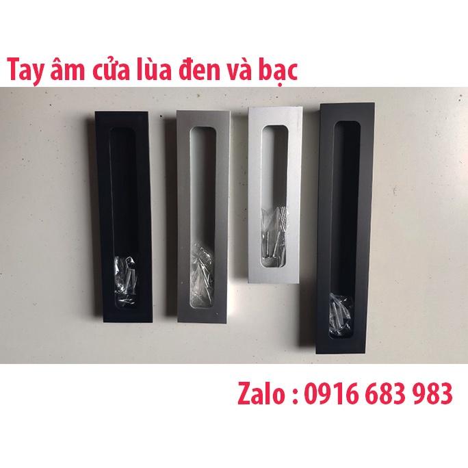 Tay Nắm Tủ Âm Cửa Lùa Trượt Đẩy Màu Đen &amp; Màu Bạc