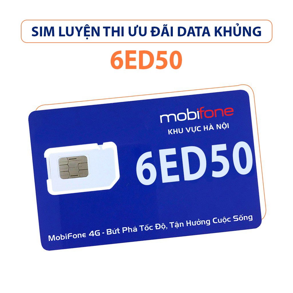 Sim trạng nguyên MobiFone chính hãng 6ED50 - Chuyên luyện thi