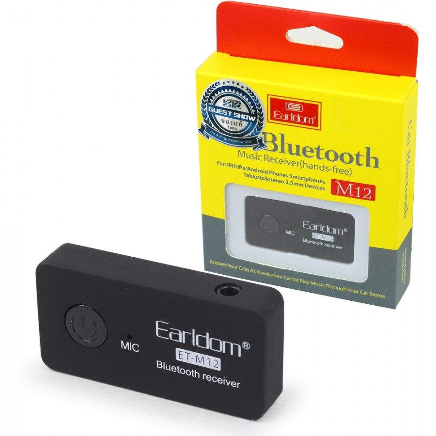 Earldom Bluetooth Receiver ET-M12 - Thiết bị biến loa thường, tai nghe thường thành Bluetooth - Hàng Nhập Khẩu