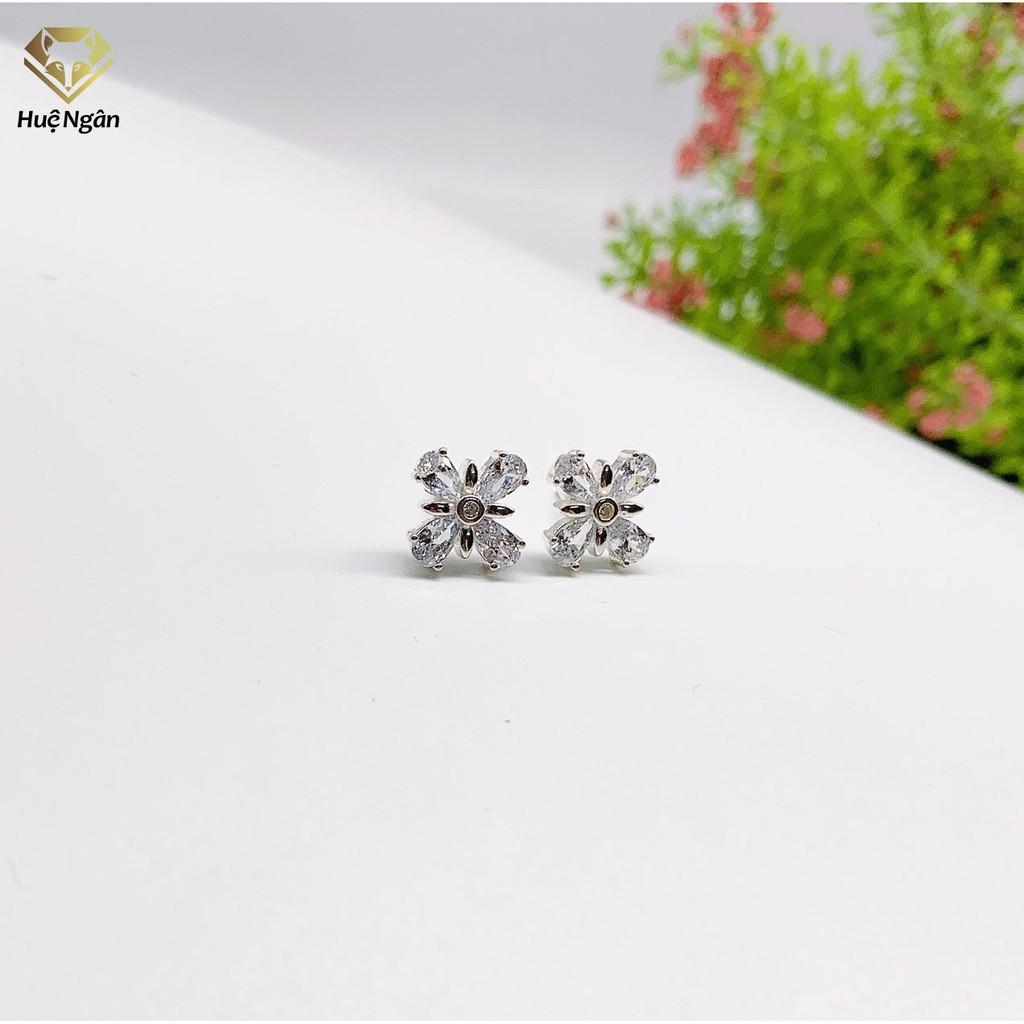 Bông tai bạc Ý 925 Huệ Ngân - Cỏ bốn lá may mắn RYE141078
