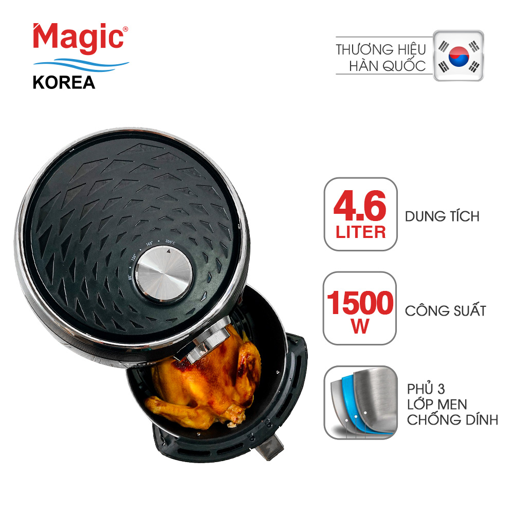 Nồi Chiên Không Dầu Magic A-802 (4.6 Lít) Đỏ- Hàng Chính Hãng